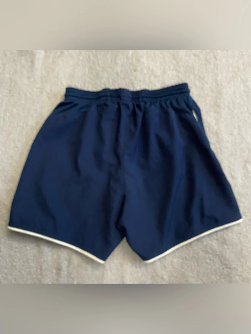 Nike Women's Navy Blue Athletic Shorts with White Piping